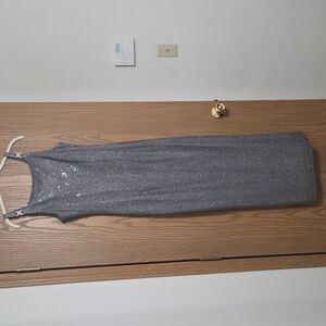 Elegant Silver Evening Dress